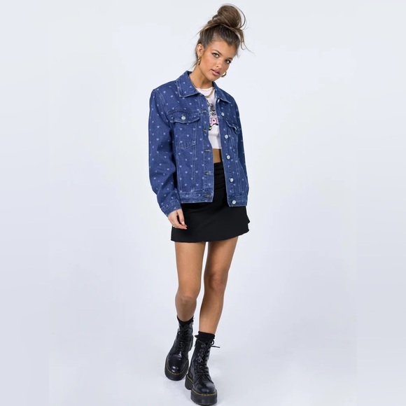 Princess Polly Jackets & Blazers - Love Heart Denim Jacket